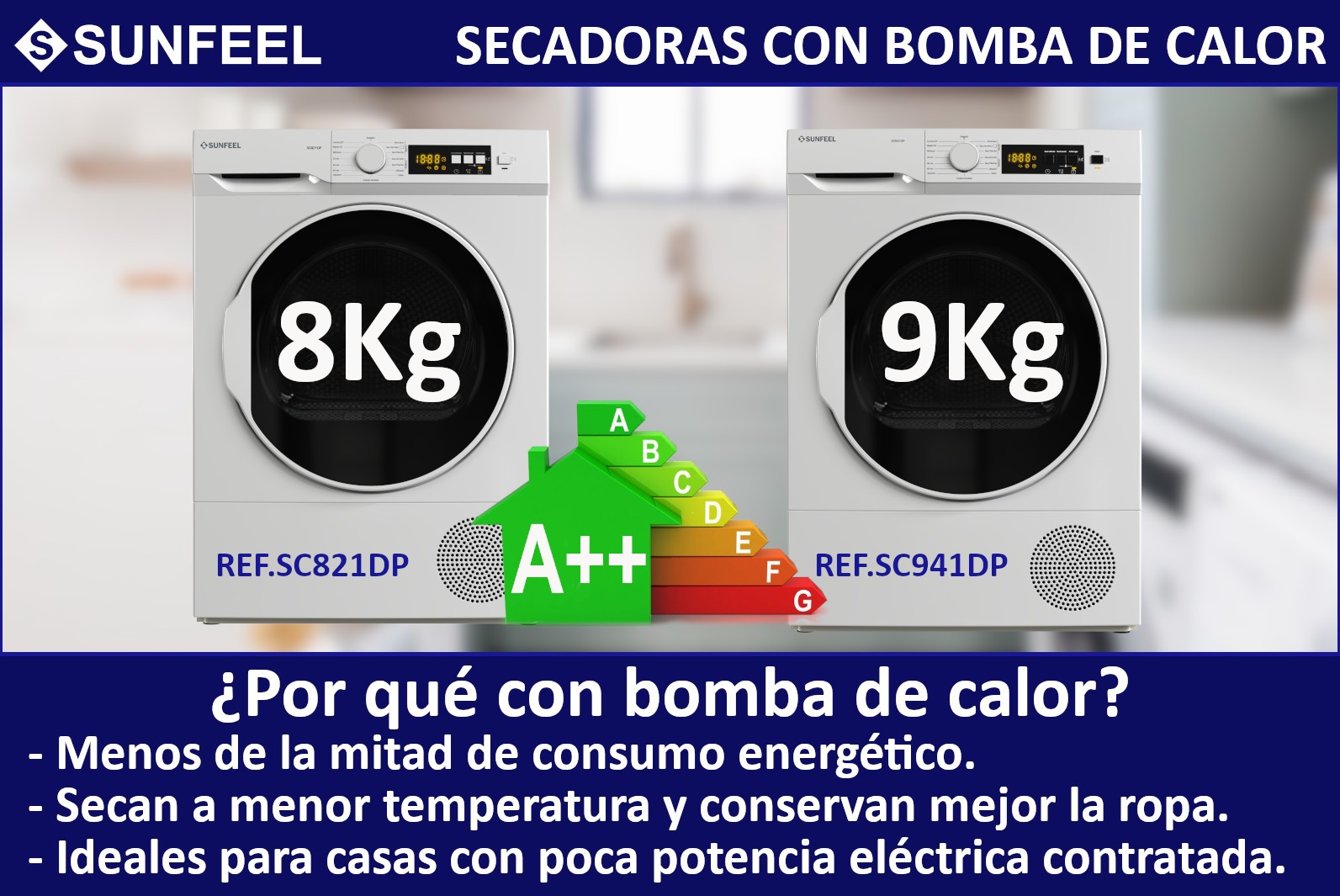 SECADORAS SUNFEEL CON BOMBA DE CALOR